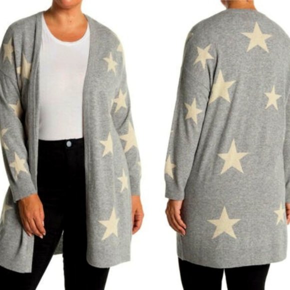 Philosophy Sweaters - PHILOSOPHY CASHMERE INTARSIA STAR LONG CARDIGAN